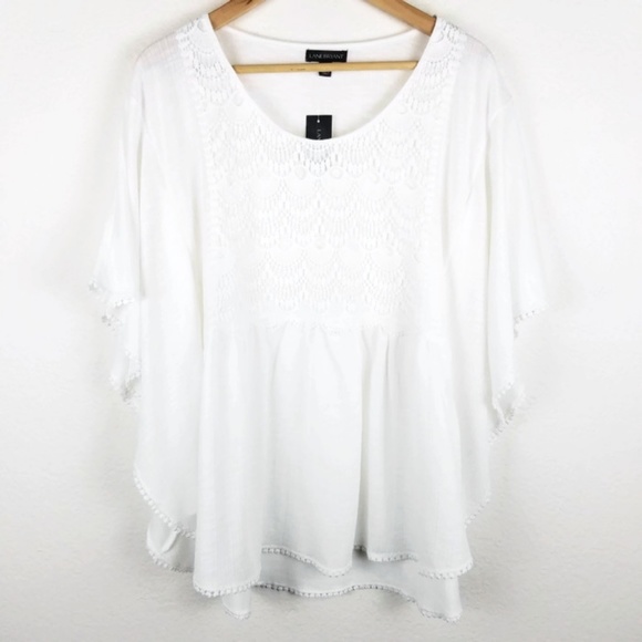 Lane Bryant Embroidered Eyelet Kimono Top 1287 - Picture 2 of 6